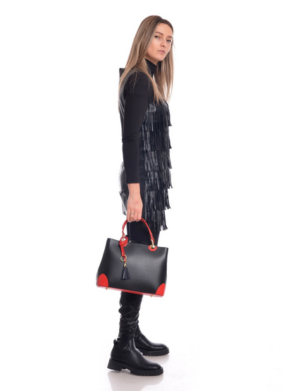 Isabella Rhea_Top Handle Bag_ROSSO NERO